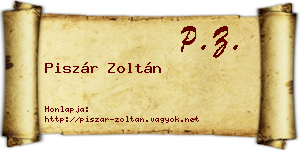 Piszár Zoltán névjegykártya