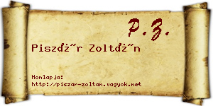 Piszár Zoltán névjegykártya